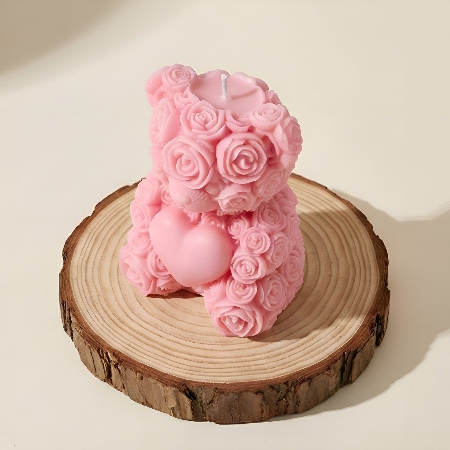 Teddy Bear Heart Candle