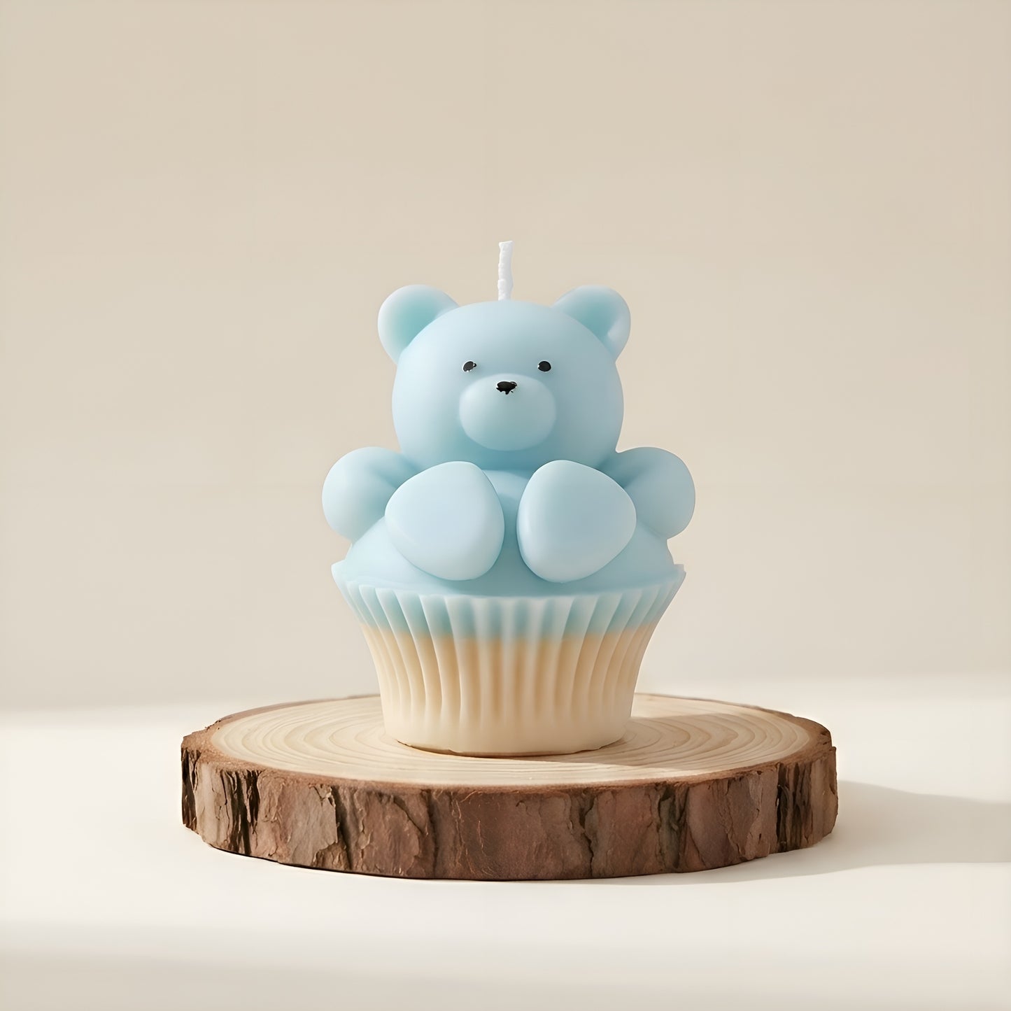 Teddy Cupcake Candle